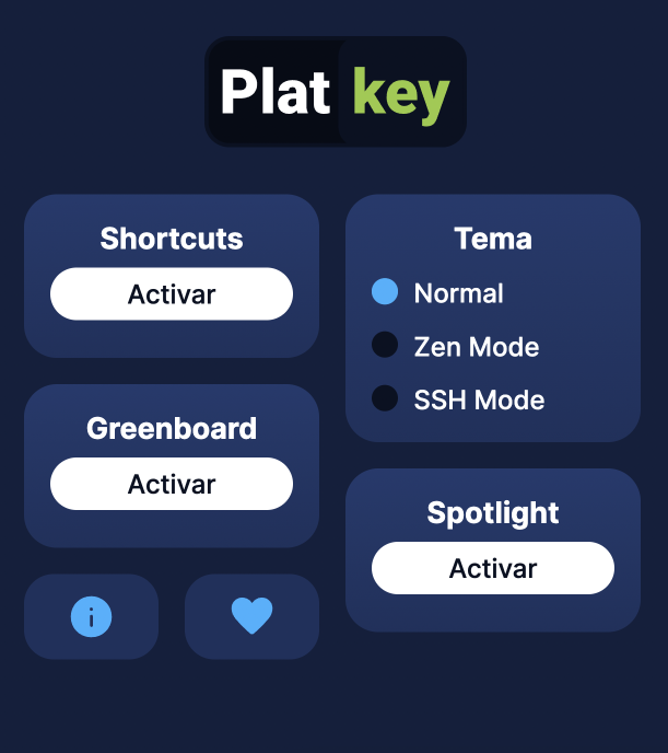 Interface of PlatKey